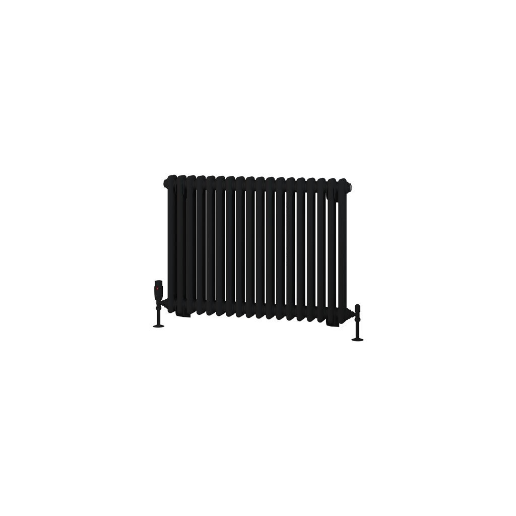 Rivassa 2 Column Radiator 600 x 833mm Matt Black