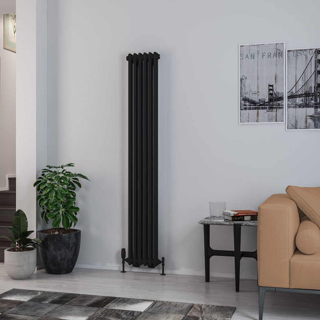 Rivassa 2 Column Radiator 1800 x 293mm Matt Black