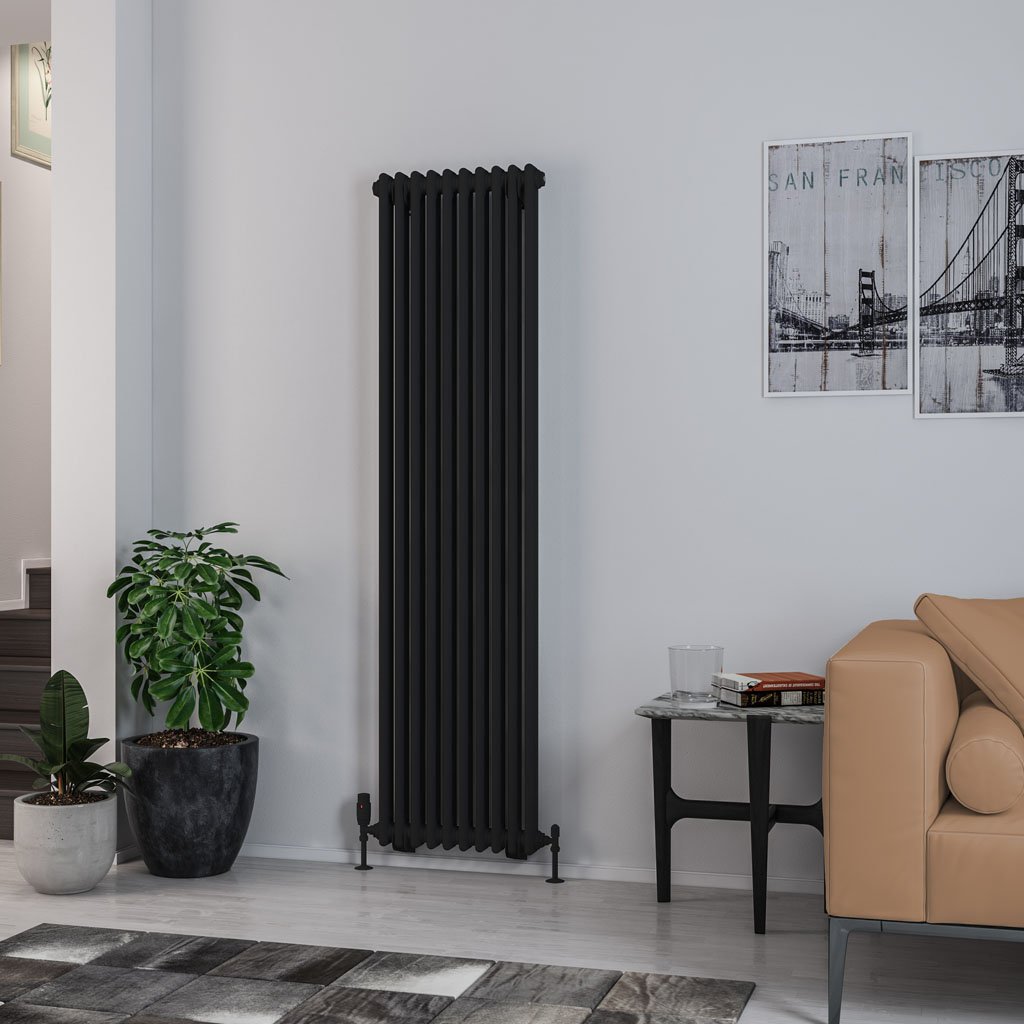 Rivassa 2 Column Radiator 1800 x 473mm Matt Black