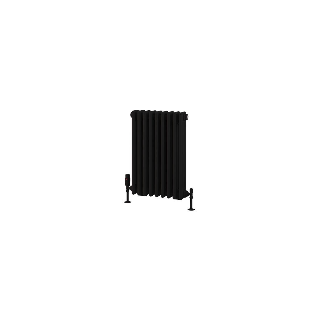 Rivassa 3 Column Radiator 600 x 428mm Matt Black