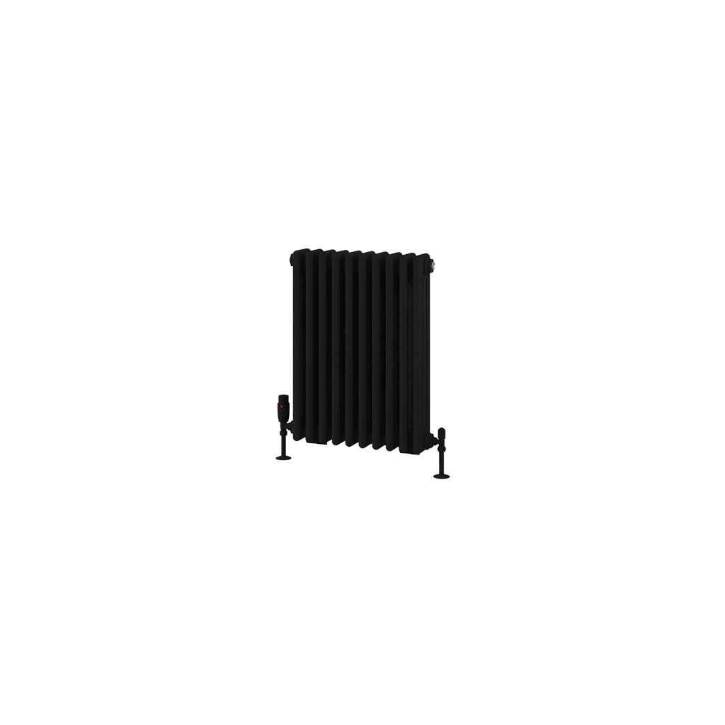 Rivassa 3 Column Radiator 600 x 473mm Matt Black