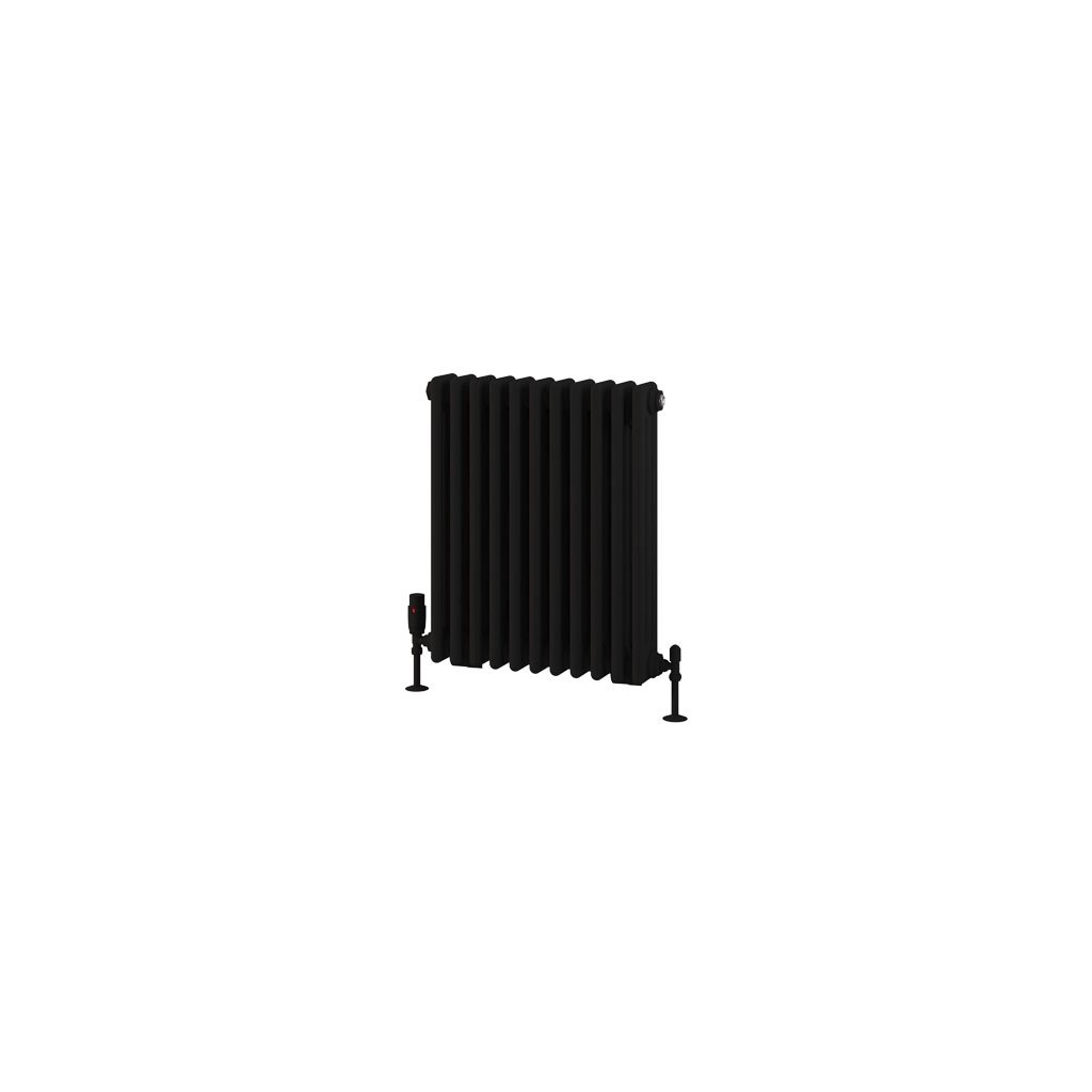 Rivassa 3 Column Radiator 600 x 518mm Matt Black