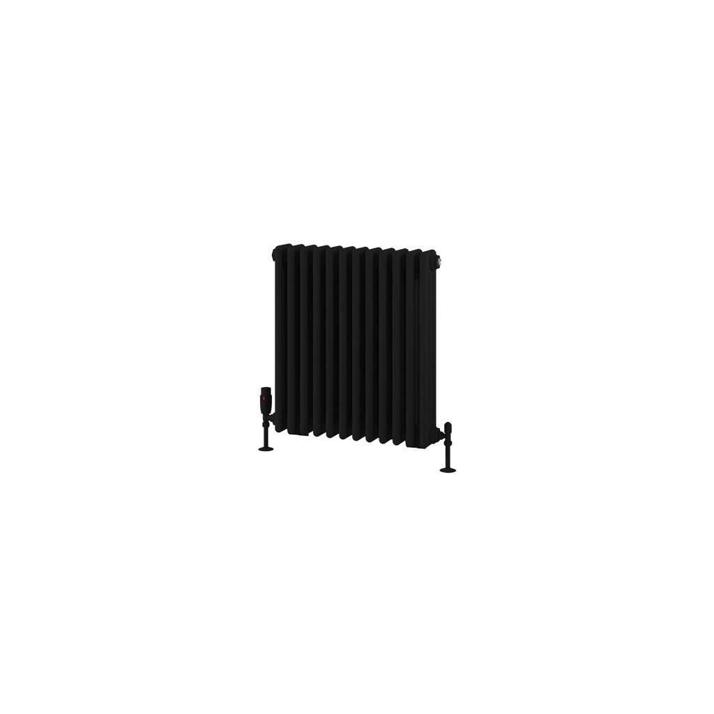 Rivassa 3 Column Radiator 600 x 563mm Matt Black