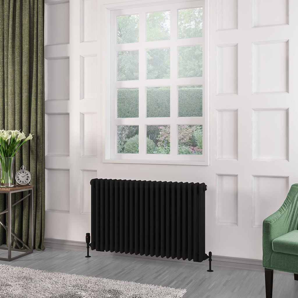 Rivassa 3 Column Radiator 600 x 1010mm Matt Black