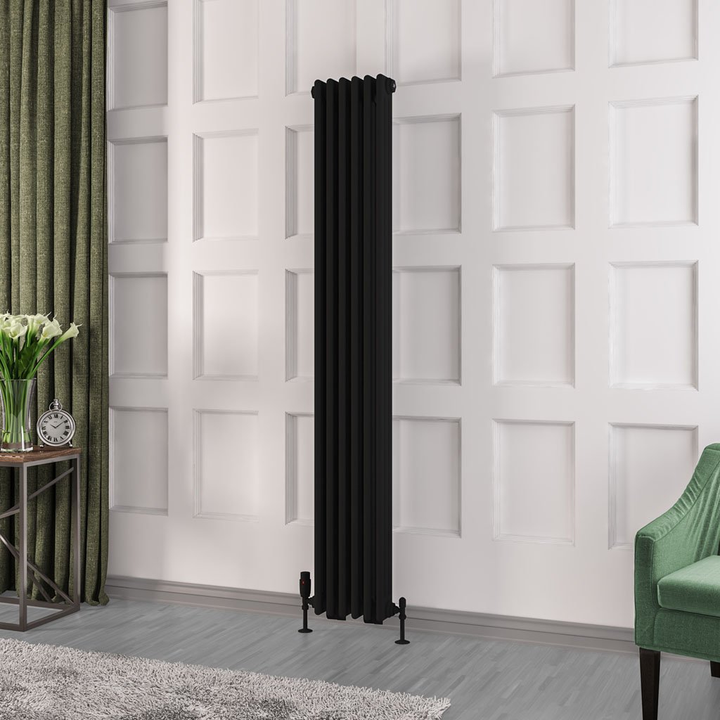 Rivassa 3 Column Radiator 1800 x 293mm Matt Black