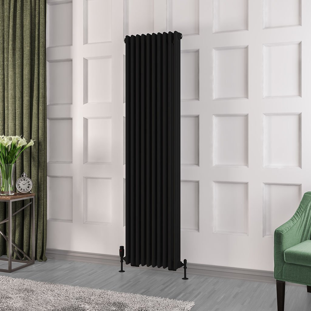 Rivassa 3 Column Radiator 1800 x 473mm Matt Black