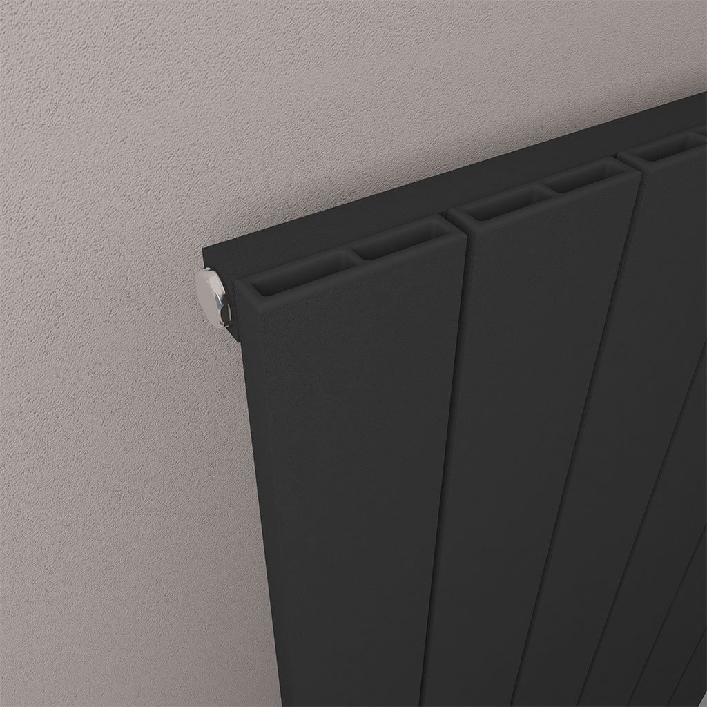 Rosano 600 x 660 Aluminium Radiator Matt Black