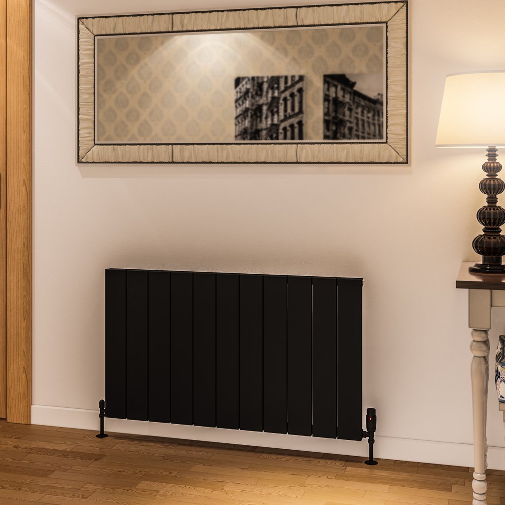 Rosano 600 x 1040 Aluminium Radiator Matt Black