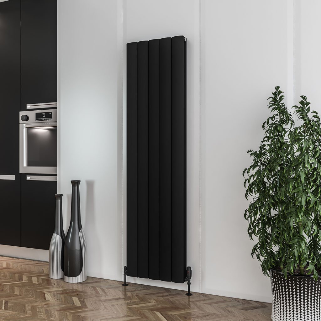 Guardia 1800 x 470 Aluminium Radiator Matt Black