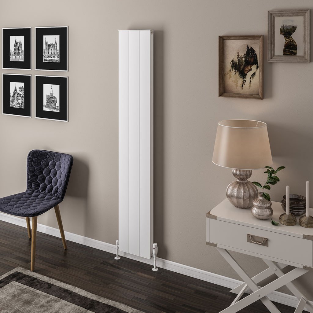 Vesima 1800 x 303 Aluminium Radiator Matt White