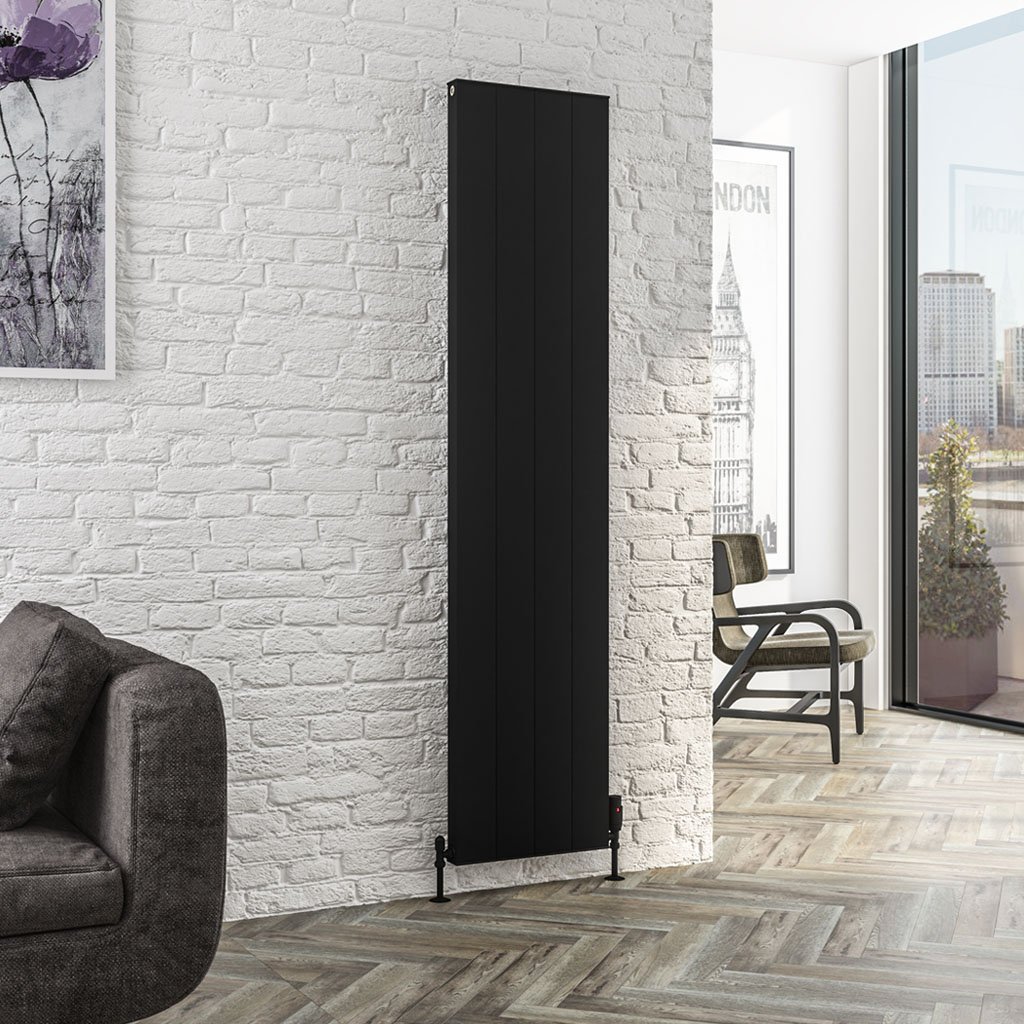 Vesima 1800 x 403 Aluminium Radiator Matt Black