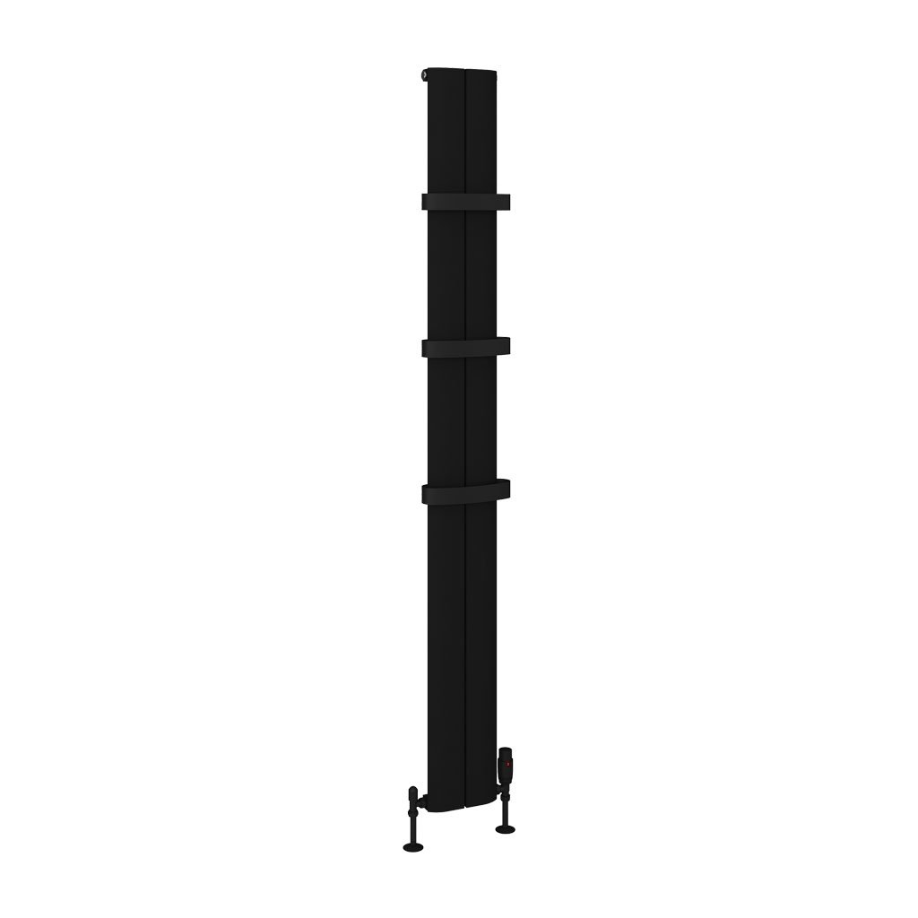 Berlini 1800 x 185 Aluminium Radiator Matt Black