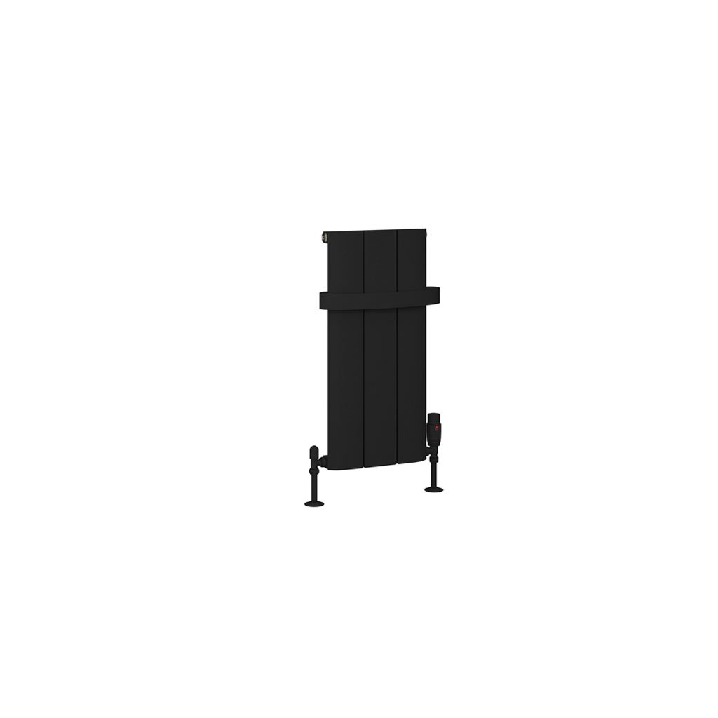 Peretti 600 x 280 Aluminium Radiator Matt Black