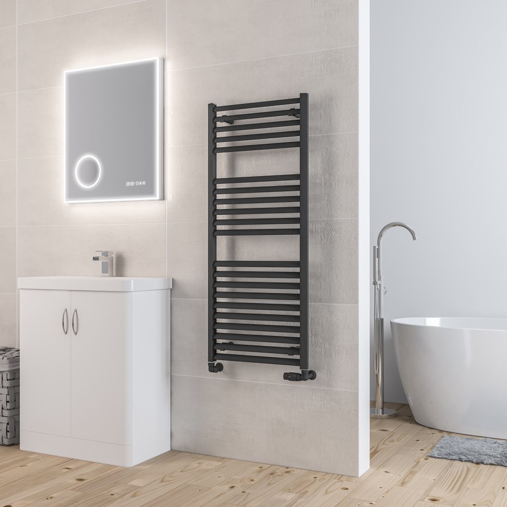 Velor 1200 x 500 Aluminium Towel Rail Matt Anthracite