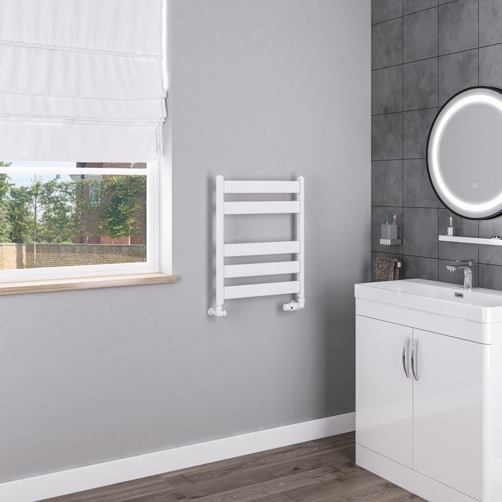 Pelago Aluminium Towel Rail 600x500mm Matt White