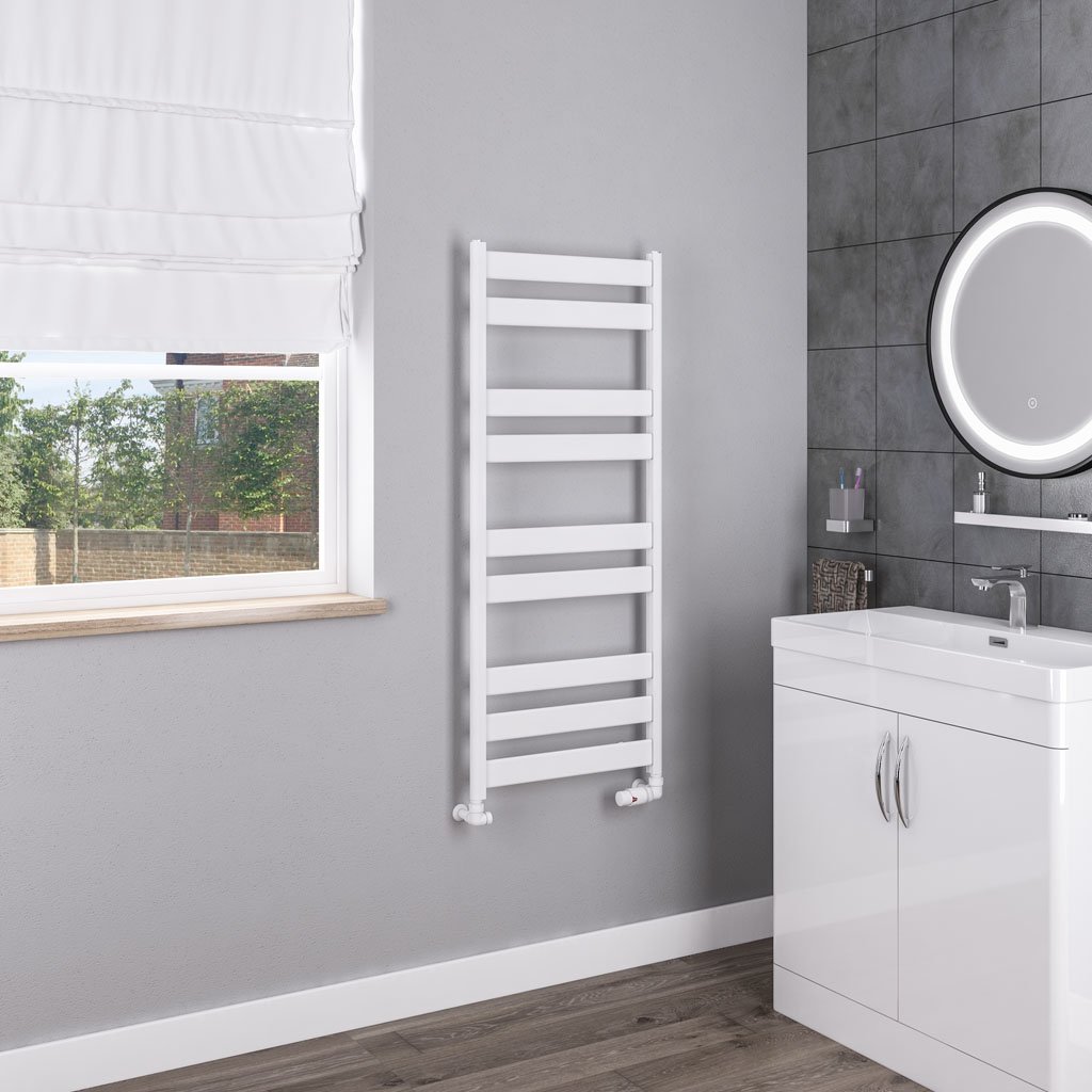 Pelago Aluminium Towel Rail 1200x500mm Matt White