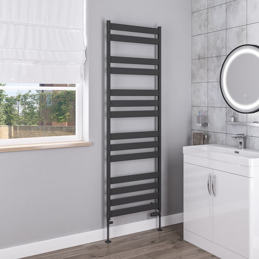 Pelago Aluminium Towel Rail 1800x600mm Matt Anthracite