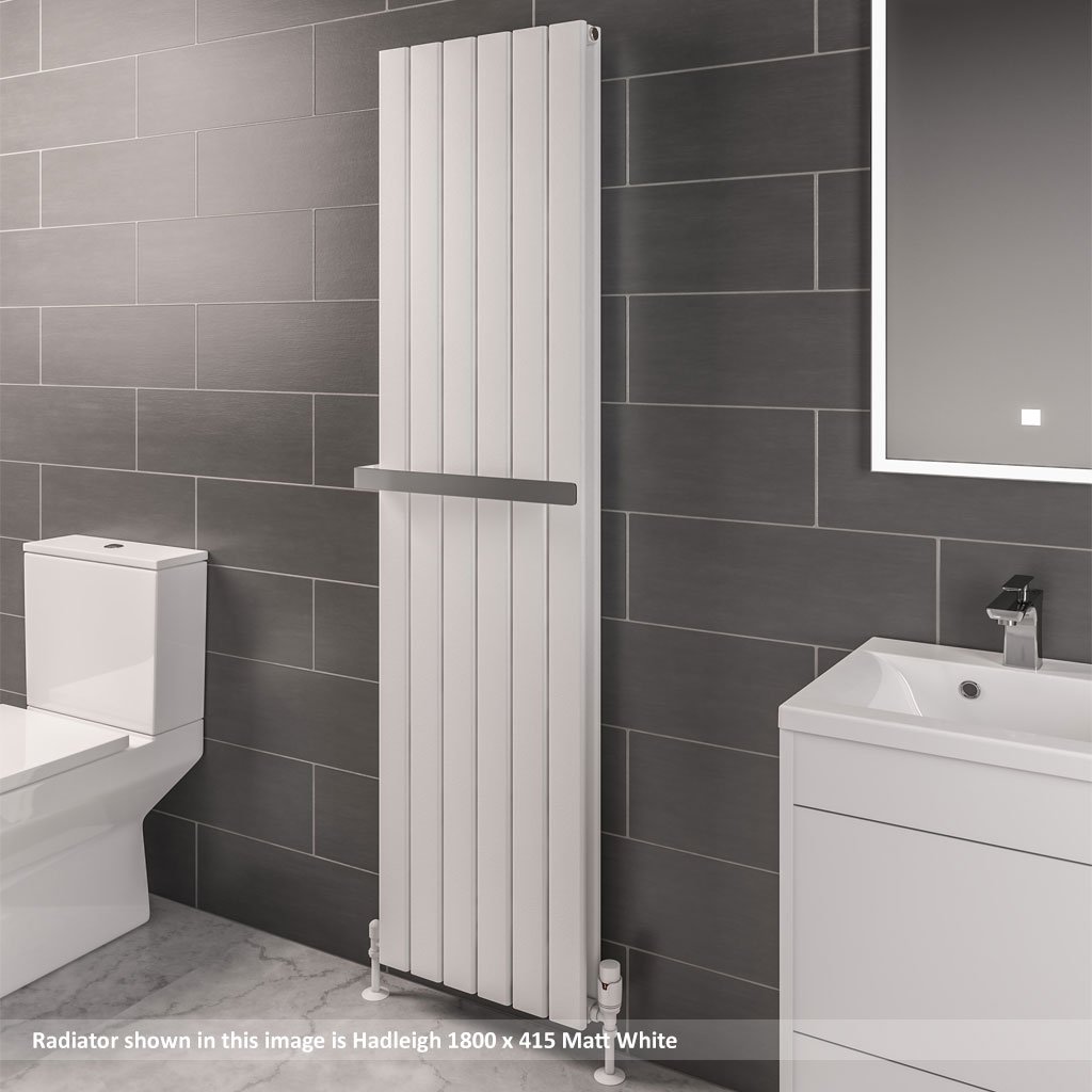 Hadleigh 1800 x 415 Aluminium Radiator Matt White