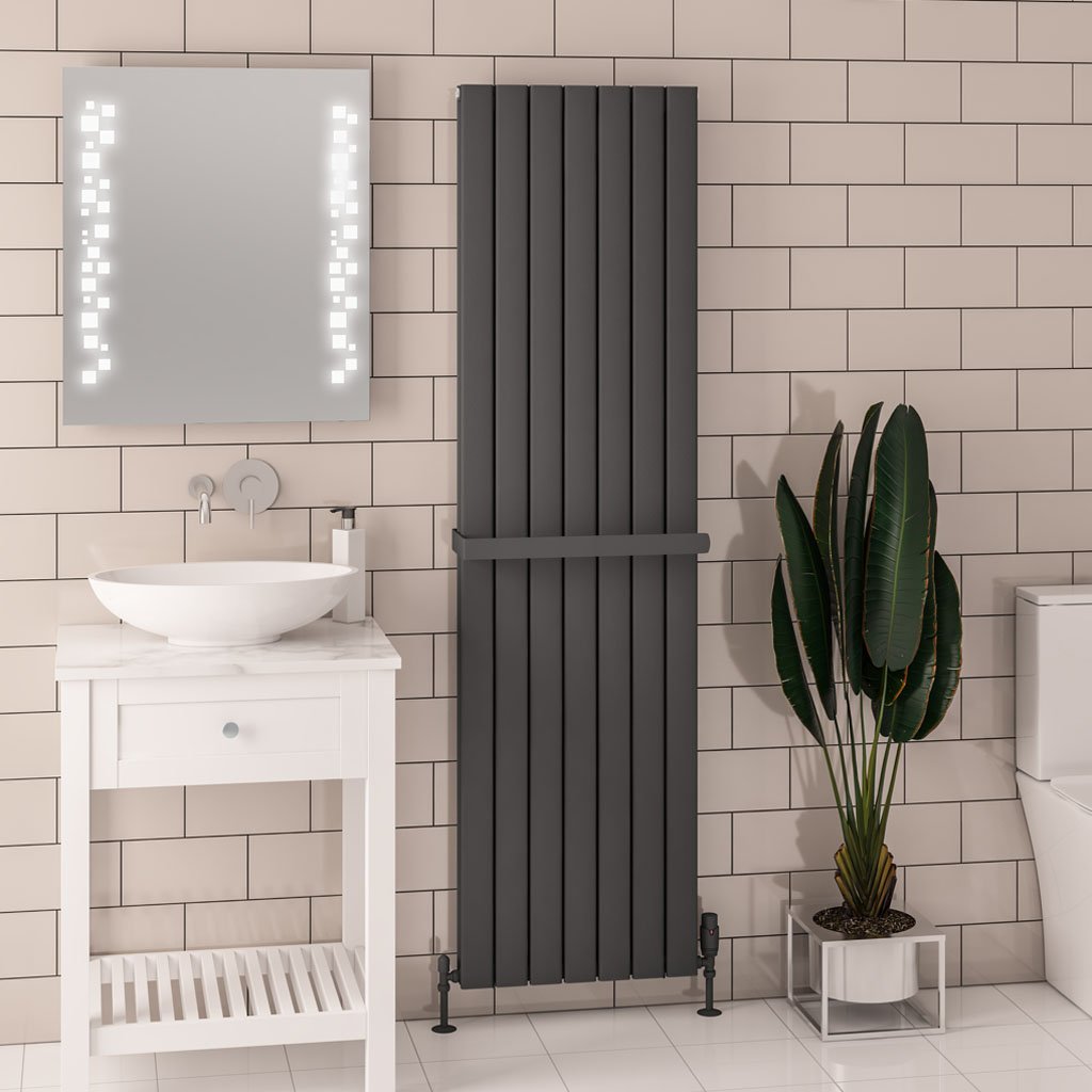 Hadleigh 1800 x 485 Aluminium Radiator Matt Anthracite