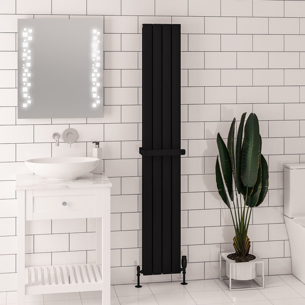 Hadleigh 1800 x 275 Aluminium Radiator Matt Black