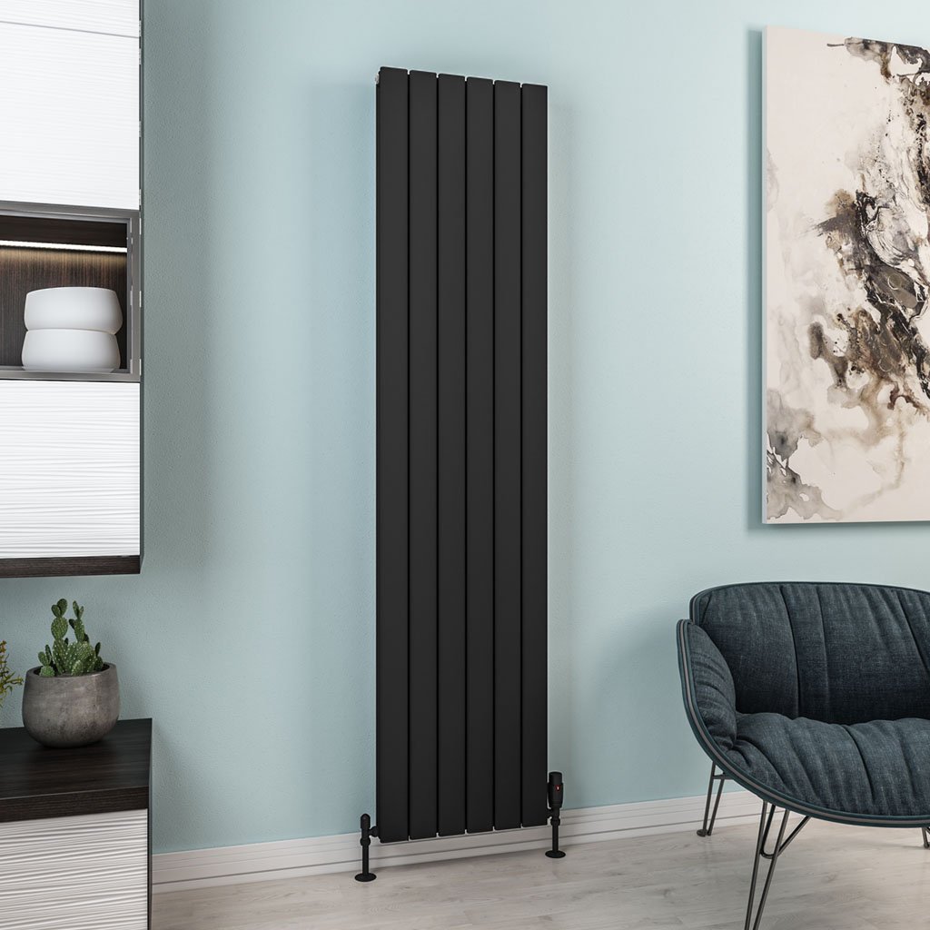 Hadleigh 1800 x 415 Aluminium Radiator Matt Black