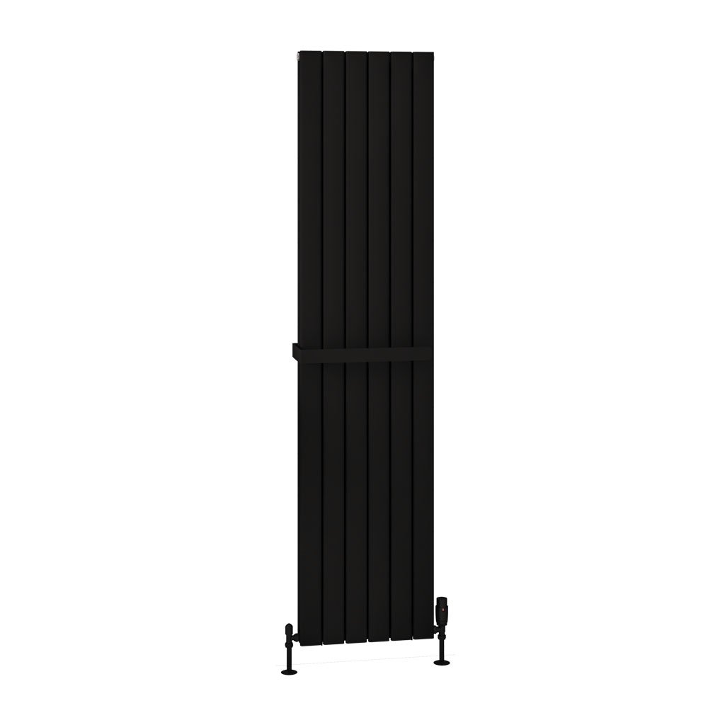 Hadleigh 1800 x 415 Aluminium Radiator Matt Black