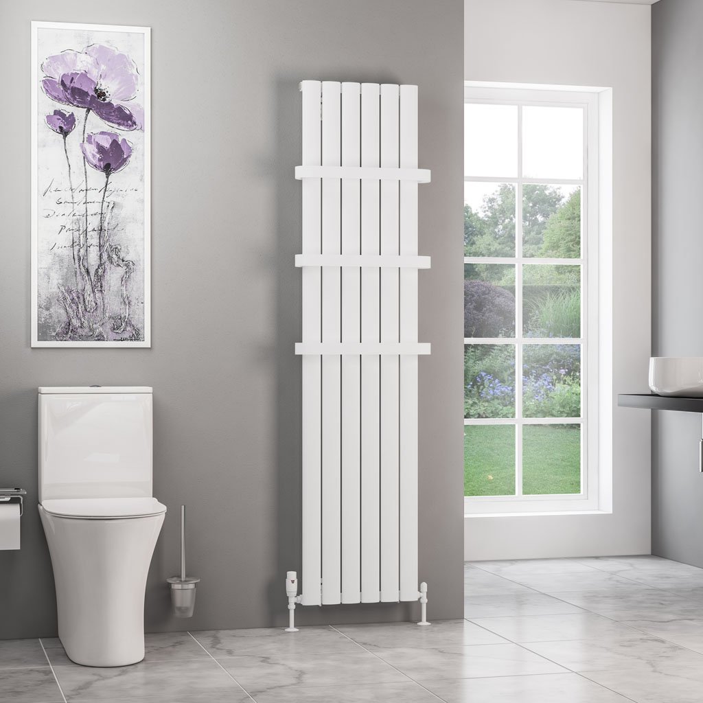 Sandhurst 1800 x 415 Aluminium Radiator Matt White