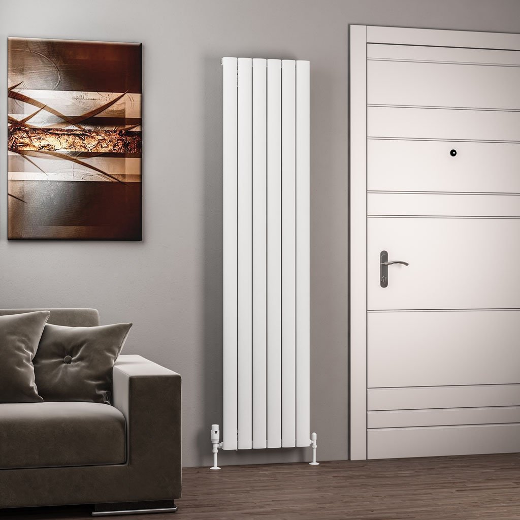 Sandhurst 1800 x 415 Aluminium Radiator Matt White