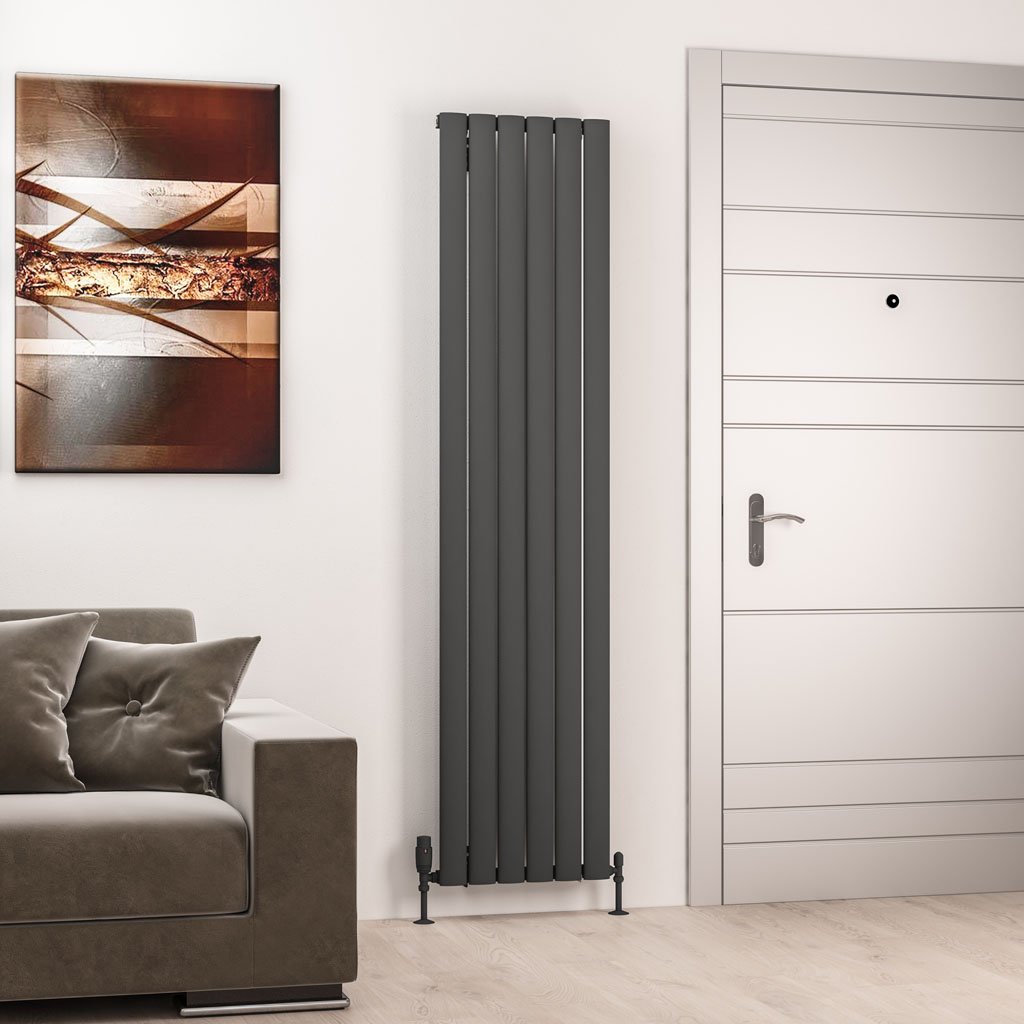 Sandhurst 1800 x 415 Aluminium Radiator Matt Anthracite