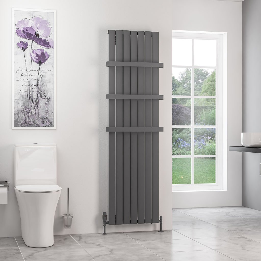 Sandhurst 1800 x 485 Aluminium Radiator Matt Anthracite