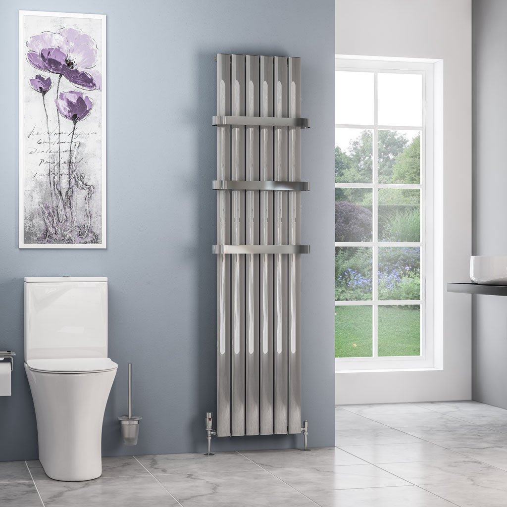 Sandhurst 1800 x 415 Aluminium Radiator Polished Aluminium