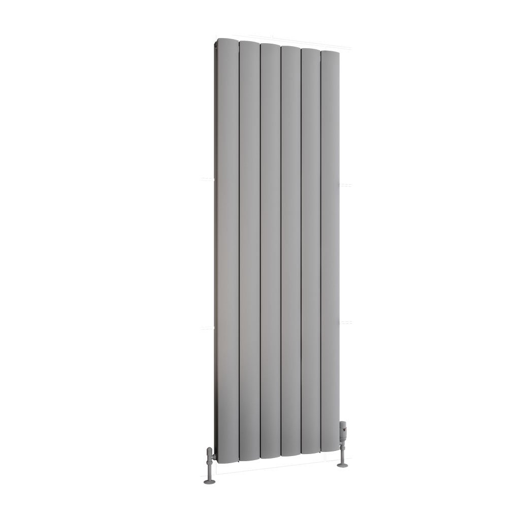 Guardia 1800 x 565 Aluminium Radiator Matt Grey