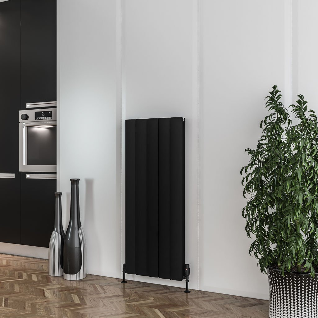 Guardia 1200 x 470 Aluminium Radiator Matt Black