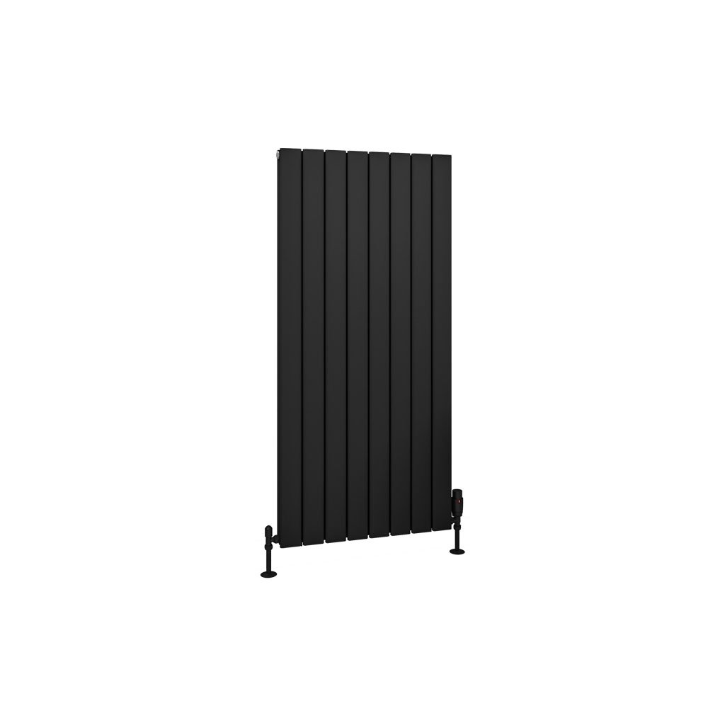 Hadleigh 1200 x 555 Aluminium Radiator Matt Black