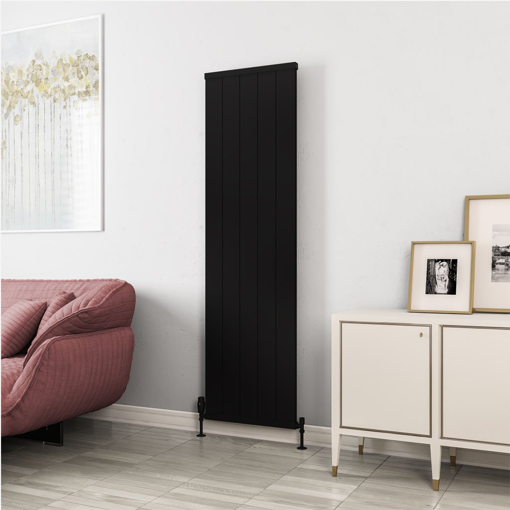 Kingswood Slimline 1800 x 510 Aluminium Radiator Matt Black