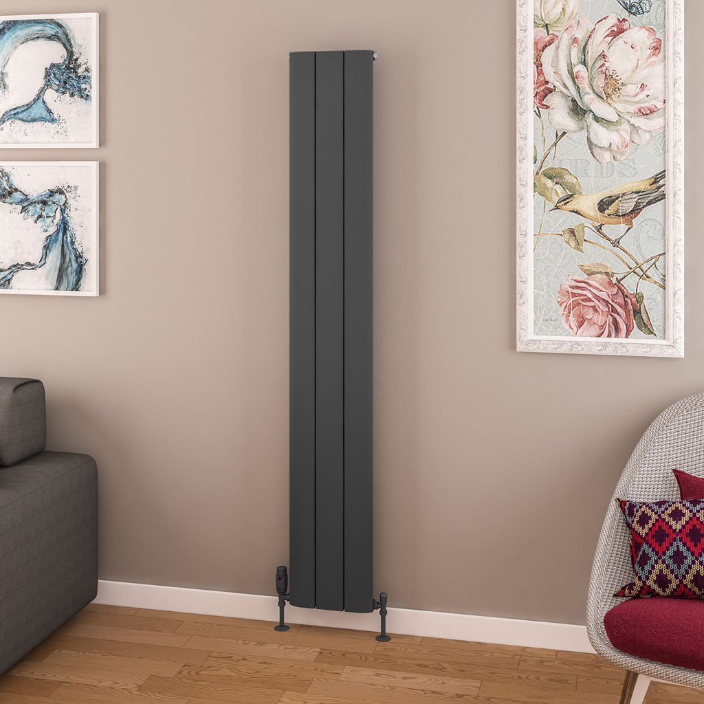 Withington 1800 x 280 Aluminium Radiator Matt Anthracite