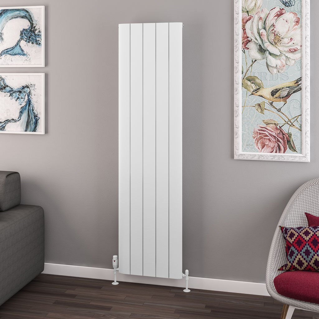 Withington 1800 x 470 Aluminium Radiator Matt White