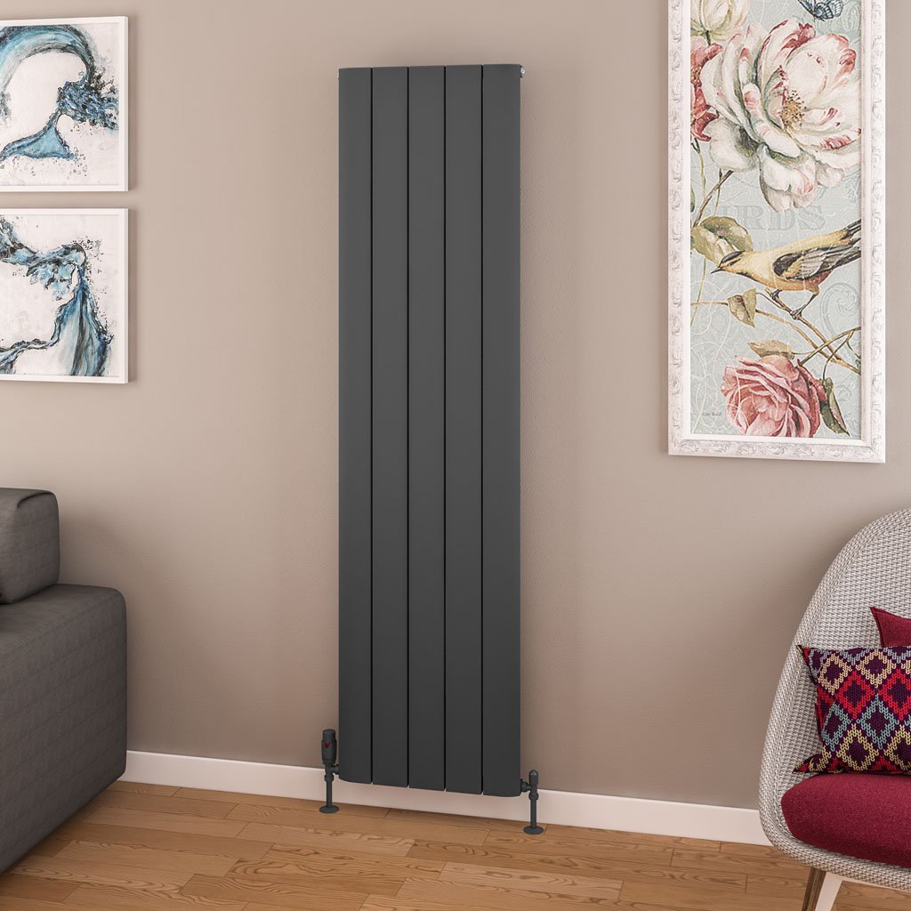 Withington 1800 x 470 Aluminium Radiator Matt Anthracite