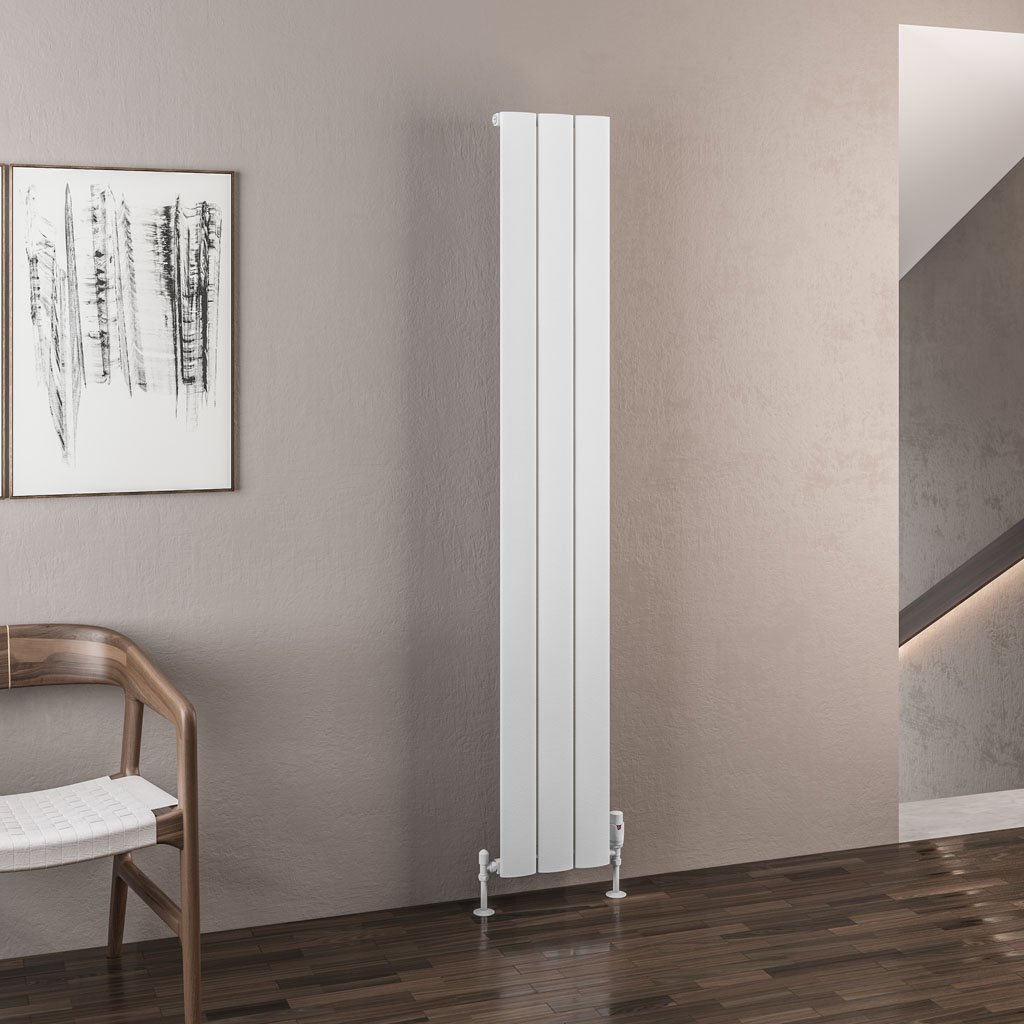 Malmesbury 1800 x 280 Aluminium Radiator Matt White