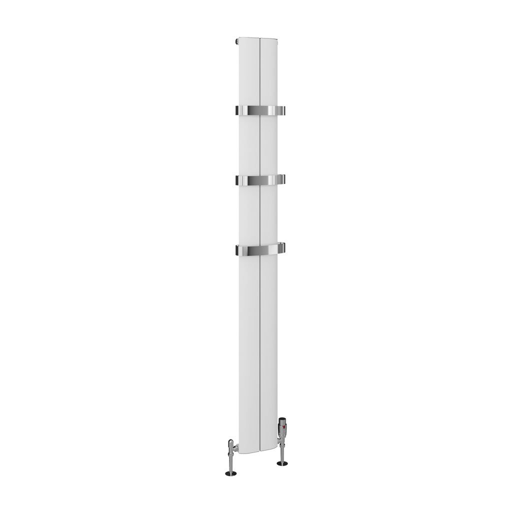 Preston 1800 x 185 Aluminium Radiator Matt White