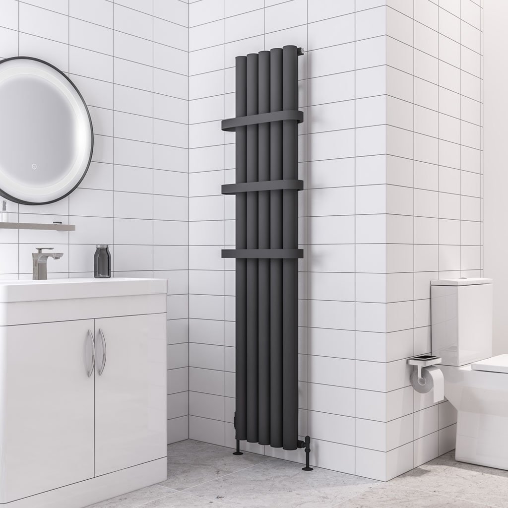 Burford 1800 x 345 Aluminium Radiator Matt Anthracite