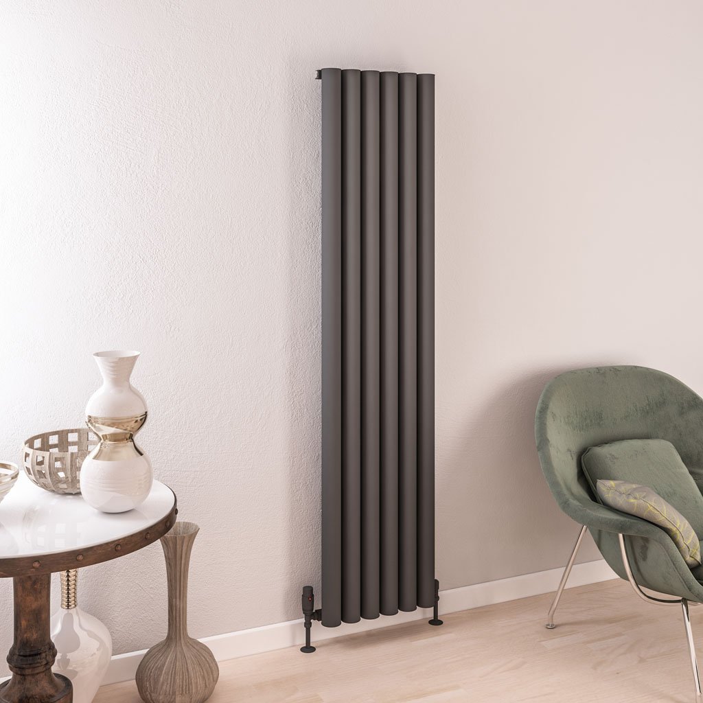 Burford 1800 x 415 Aluminium Radiator Matt Anthracite