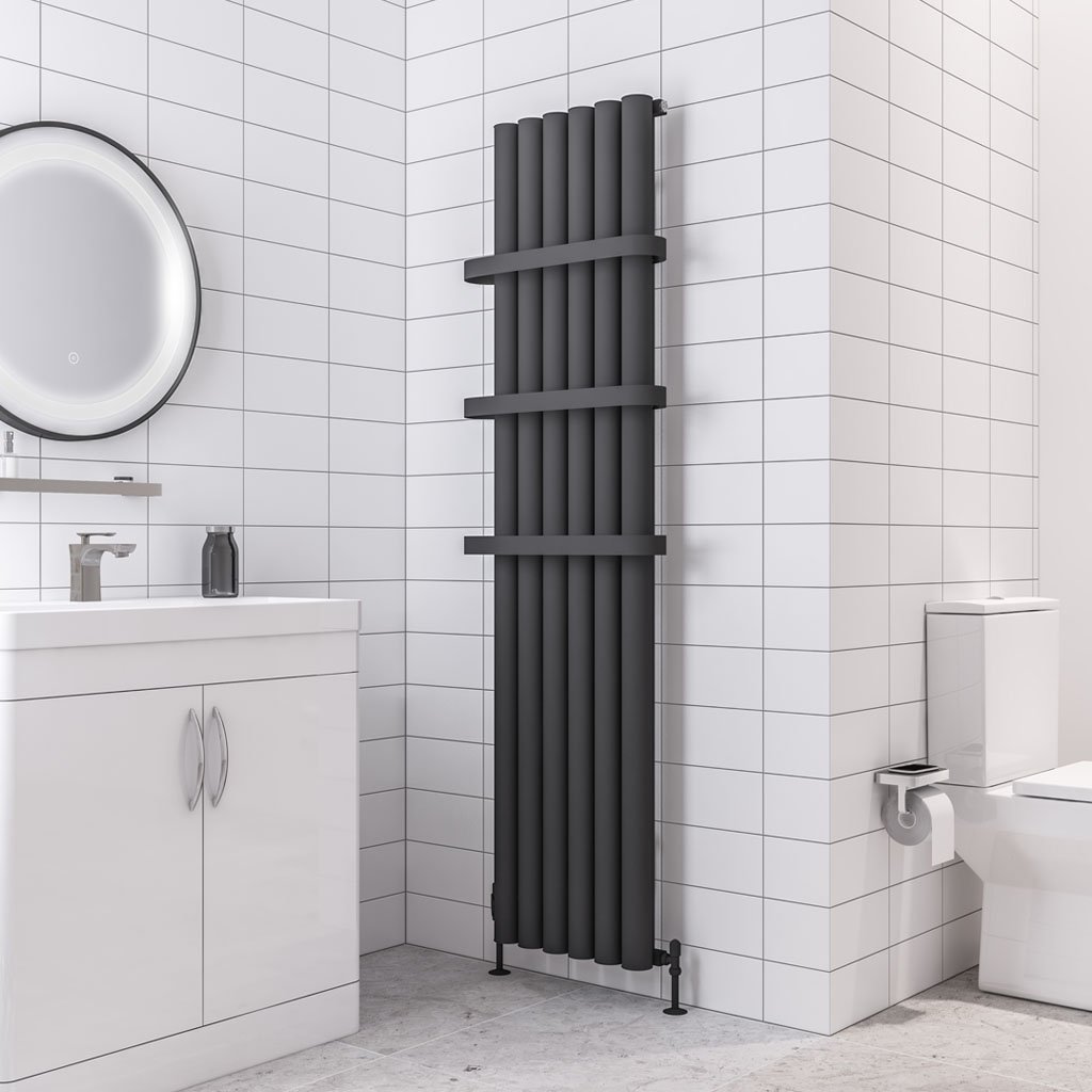 Burford 1800 x 415 Aluminium Radiator Matt Anthracite