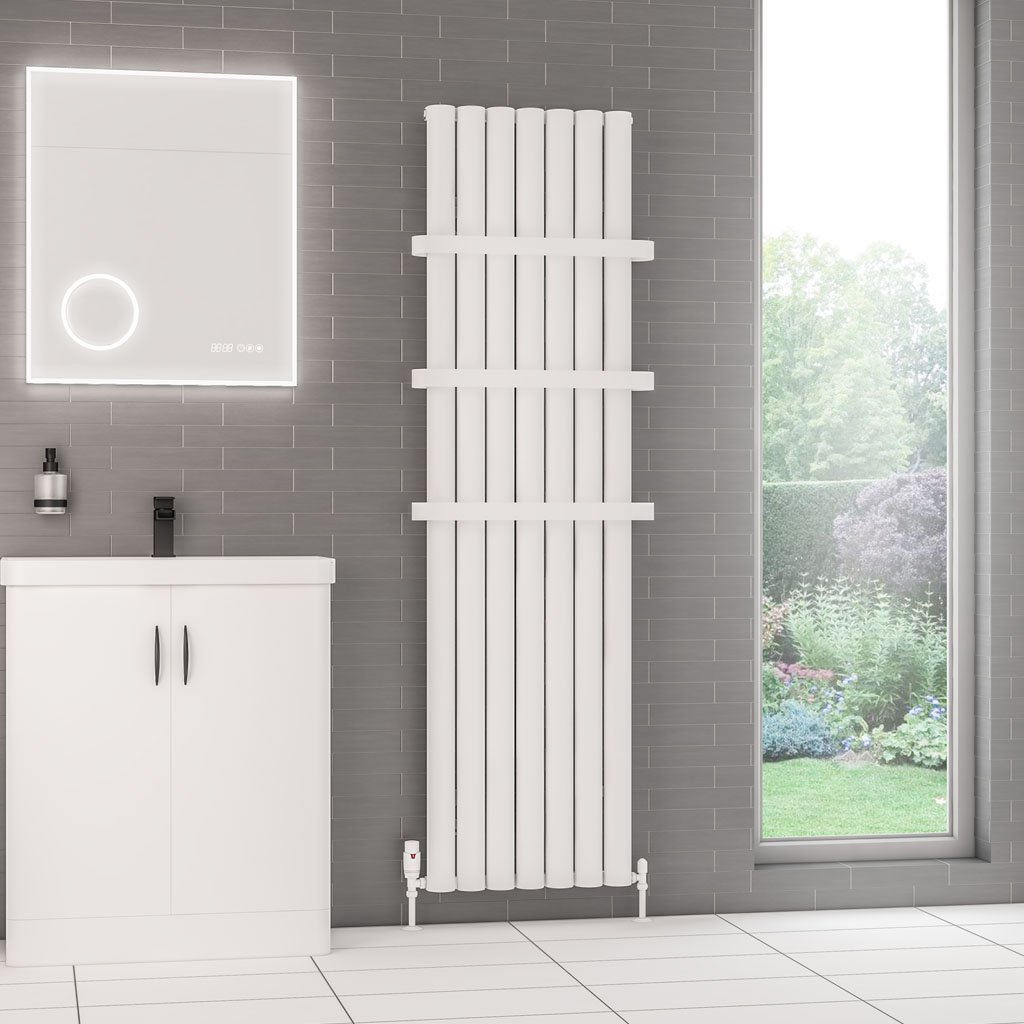 Kelmscott 1800 x 485 Aluminium Radiator Matt White