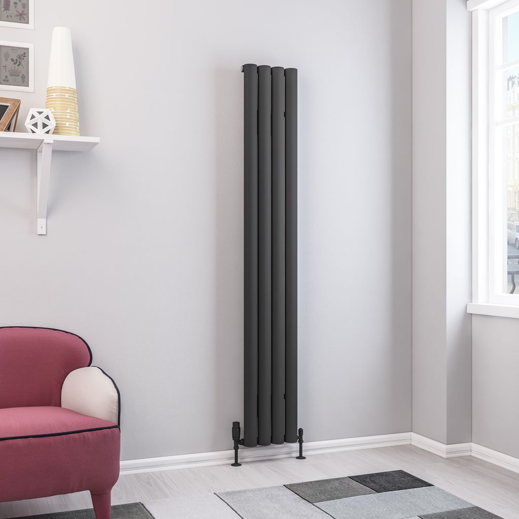 Kelmscott 1800 x 275 Aluminium Radiator Matt Anthracite