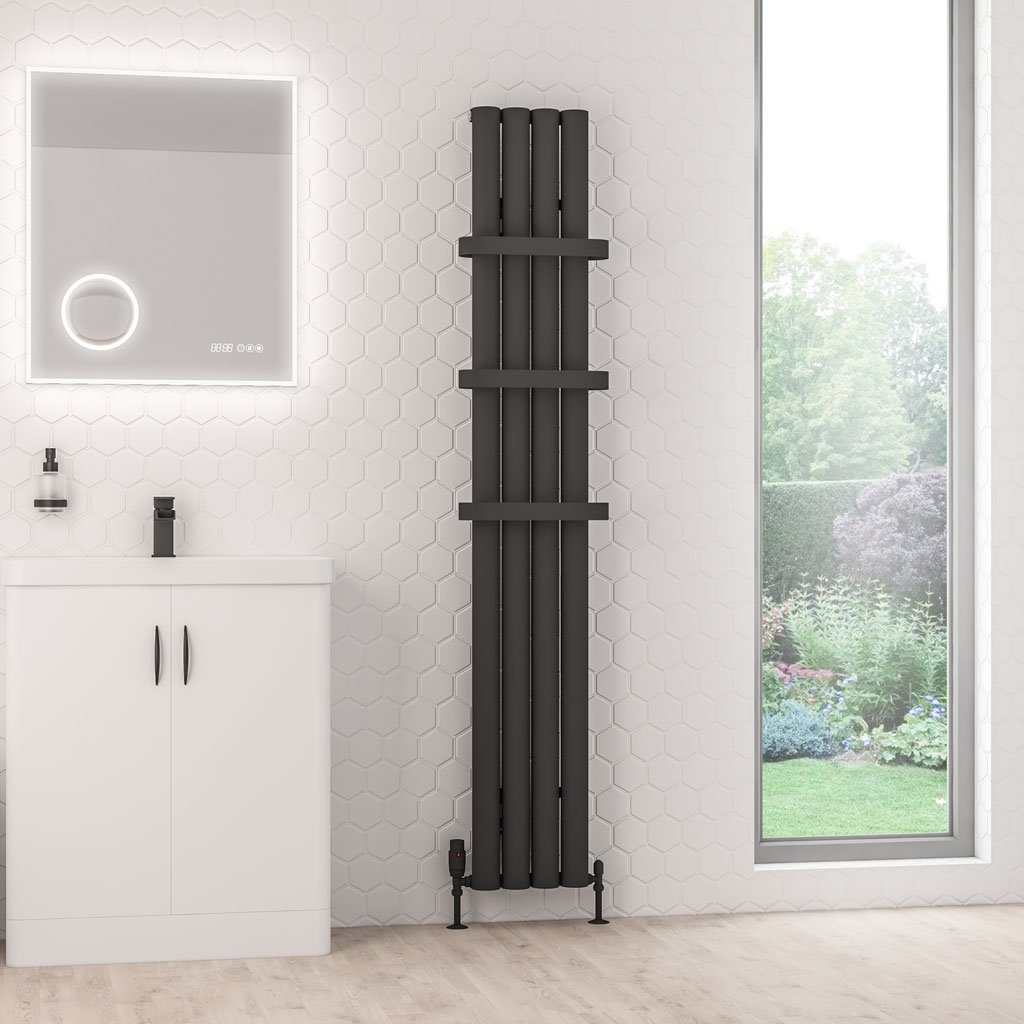 Kelmscott 1800 x 275 Aluminium Radiator Matt Anthracite