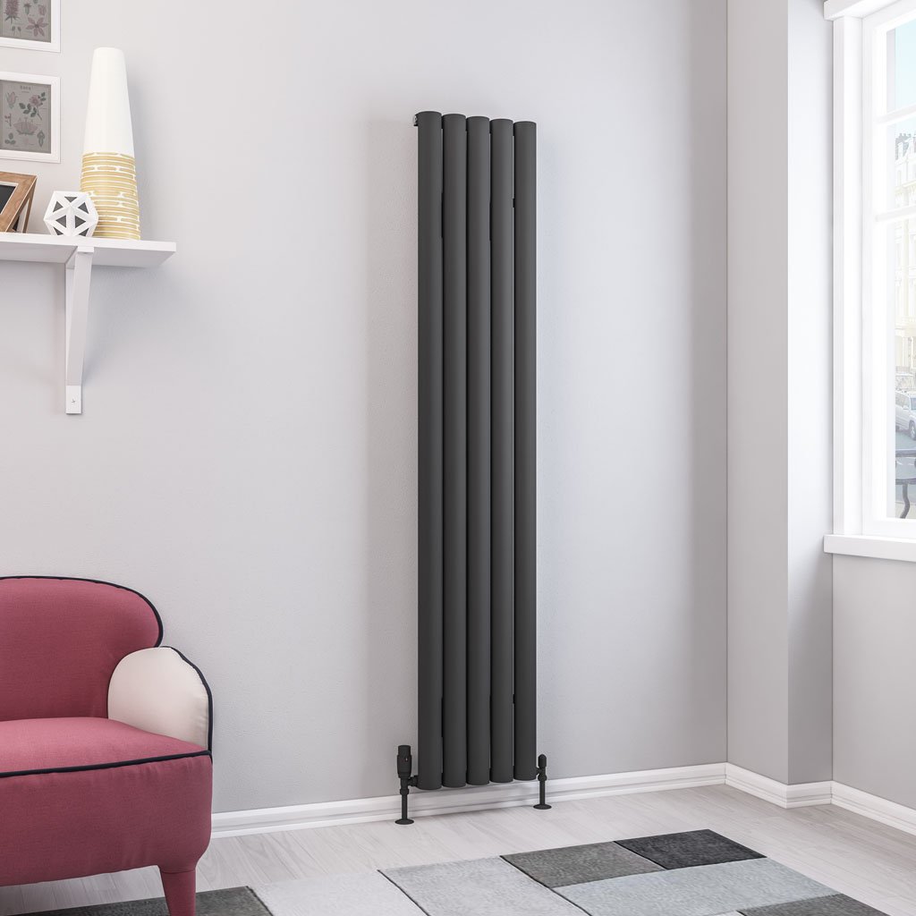 Kelmscott 1800 x 345 Aluminium Radiator Matt Anthracite