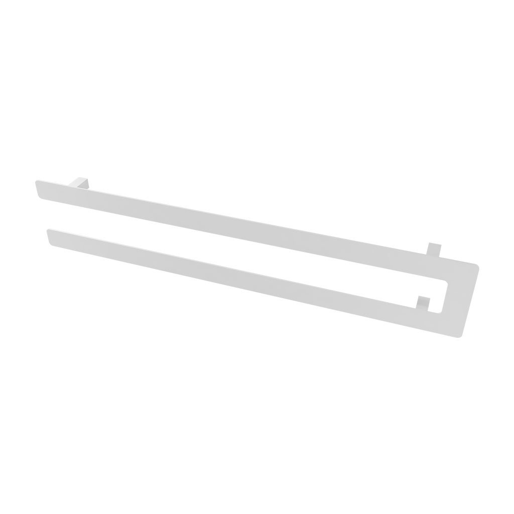 Universal Double Flat Style Towel Hanger 850mm Matt White