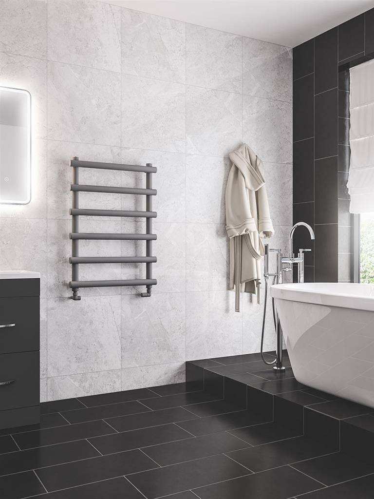 Marlow 850 x 600 Towel Rail Matt Grey