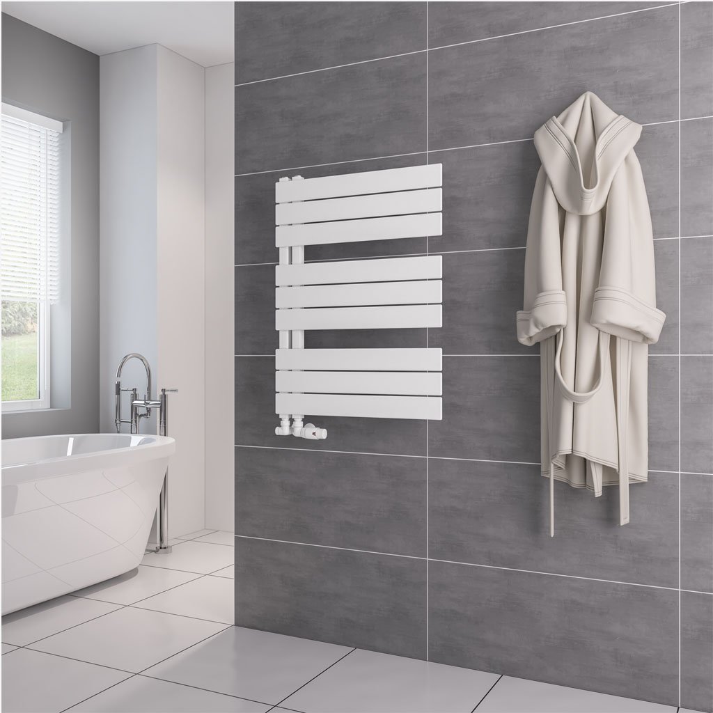 Helmsley 800 x 600 Towel Rail Matt White